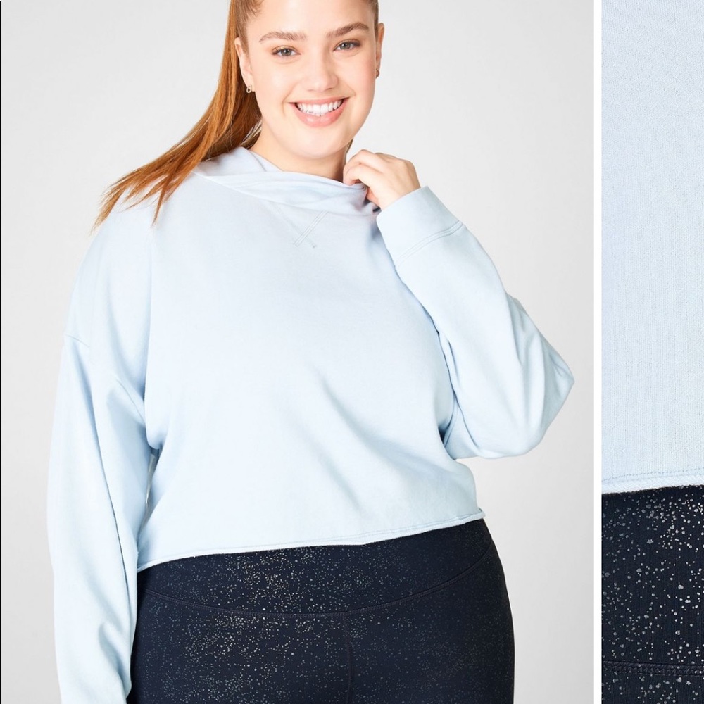 NWT Fabletics Brisa Cropped Raw Edge Hoodie - 3X